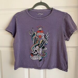 Ed Hardy Women’s Cropped Skull Tee Large